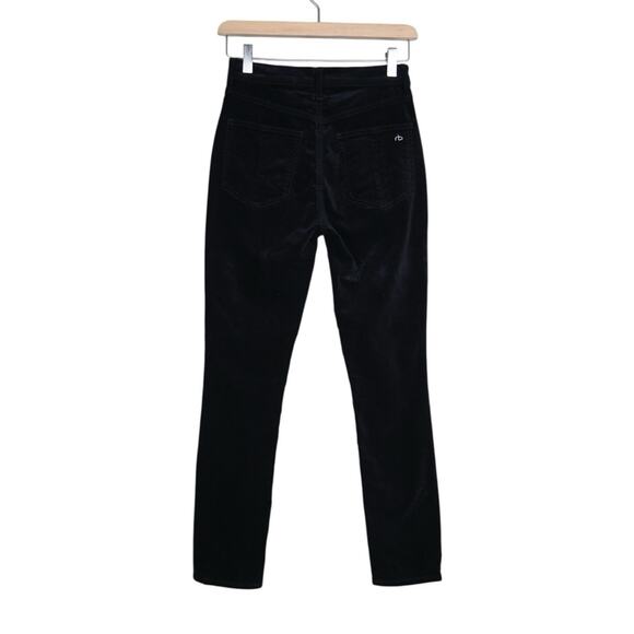 rag & bone Women's 24 Nina Black Velvet Skinny Jean - Picture 4 of 13
